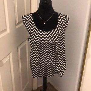 Black & white chevron blouse